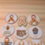 Leukemia Awareness Orange Ribbon Edible Cake Toppers 15, thumbnail 3 of 4