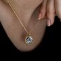 Gold Plated Sterling Silver Lotus Necklace, thumbnail 2 of 12