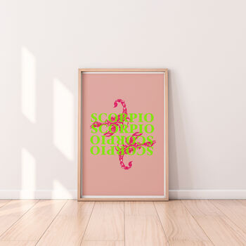 Scorpio Zodiac Typography Print, 4 of 6