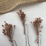 Pink Dried Flower Hair Pins, thumbnail 3 of 4