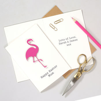 Personalised Pink Flamingo Easter Card, 2 of 2