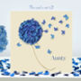 Butterfly Aunty Blue Hydrangea Birthday Card, Not 3D, thumbnail 1 of 12