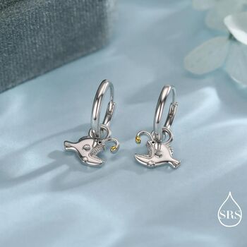 Sterling Silver Anglerfish Hoop Earrings, 4 of 10