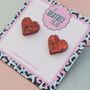 Love Heart Glitter Resin Stud Earrings Pink, Hot Pink, Red, Gold And Silver, thumbnail 3 of 12