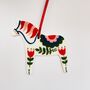 Red Tulips Dala Horse Ceramic Decoration, thumbnail 2 of 4