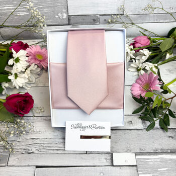 Rose Gold Wedding Tie Set, 8 of 12