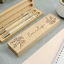 Personalised Floral Wooden Pen And Pencil Set, thumbnail 1 of 6