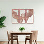 Wooden Abstract Wave Wall Art Set Modern Triptych Design, thumbnail 5 of 10