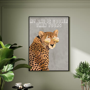Custom Dad Cool Cats Typography Father's Art Print, 3 of 7