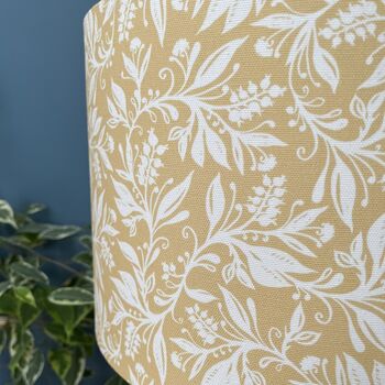 Oxford Ochre Botanical Leaves Drum Lampshades, 2 of 9