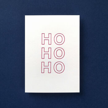 'Ho Ho Ho' Letterpress Christmas Card, 3 of 4