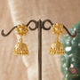 Jhumka Filigree Dangly Ball Charm Gold Plated Earrings, thumbnail 1 of 9