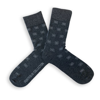 Classic Charcoal Grey Square Sustainable Bamboo Socks, 2 of 2