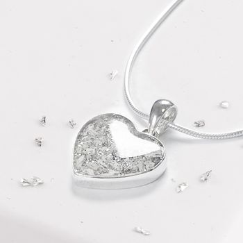 Ashes Memorial Inlaid Heart Necklace, 3 of 12