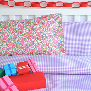 Liberty And Gingham Bed Linen, 5 of 5