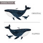 The Whale And The Diver Fabric Wall Sticker, thumbnail 4 of 5
