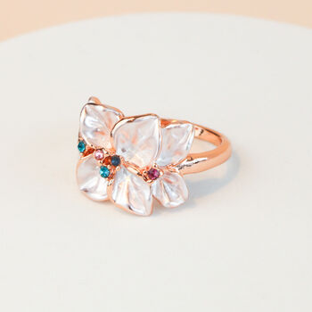 Rose Gold Flower Petal Ring, 3 of 3