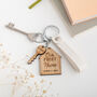 Personalised House And Mini Key Tag Oak Wood Keyring, thumbnail 2 of 4
