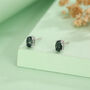 Sterling Silver Moss Agate 4x6mm Oval Stud Earrings, thumbnail 3 of 11