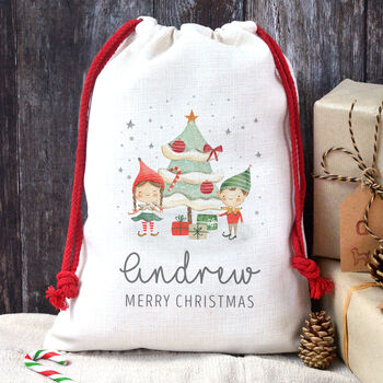 Personalised Christmas Sack Childrens Christmas Eve Gift, 2 of 2