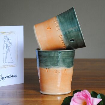 Mr And Mrs Personalised Wedding Mug Tumbler. Gift For Couple And Friends, 6 of 9