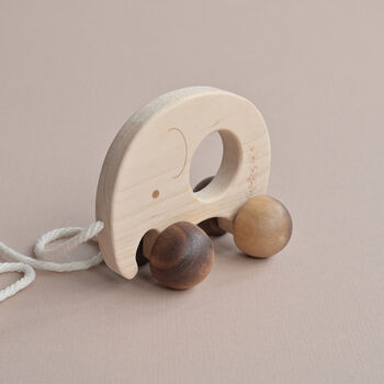Personalised Push And Pull Elephant Wooden Toy, 3 of 3