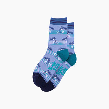 Dolphins Striped Bamboo Socks In Blue, 4 of 4