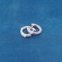 Silver Cz Stone Huggie Earrings, Sparkly Minimalistic Everyday Hoops, Small Hoops, thumbnail 4 of 7
