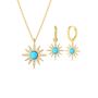 Blue Opal Sun Sterling Silver Necklace And Earring Set, thumbnail 1 of 6