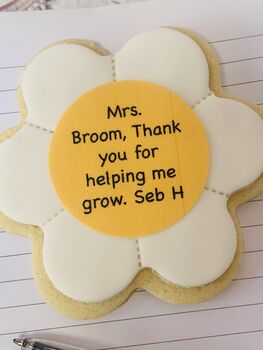 Large Personalised Flower Thank You Teacher Biscuit Gift, 5 of 5