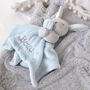 Personalised Blue Bunny Rabbit Baby Comforter, thumbnail 5 of 12