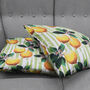 Cushion Cover With Lemons And Green Striped Theme, thumbnail 4 of 7