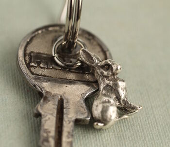 Silver Tiny Rabbit Hare Keyring, 3 of 6