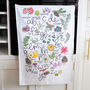 Christmas Tea Towel With Floral Design, thumbnail 1 of 9