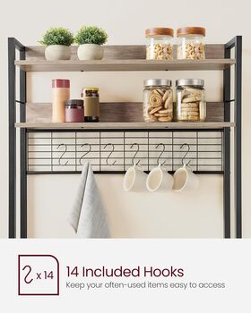 Kitchen Storage Rack With Power Outlet And 14 Hooks, 7 of 11