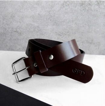 Handmade Personalised Special Date Men's Leather Belt, 4 of 10