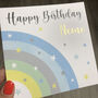 Over The Rainbow Birthday Card Blue, thumbnail 3 of 8
