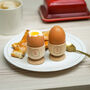 Personalised Couple's Heart Wreath Wooden Egg Cups, thumbnail 1 of 3