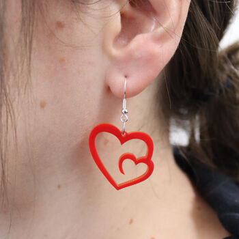 Love Heart Swirl Acrylic Earrings, 2 of 8