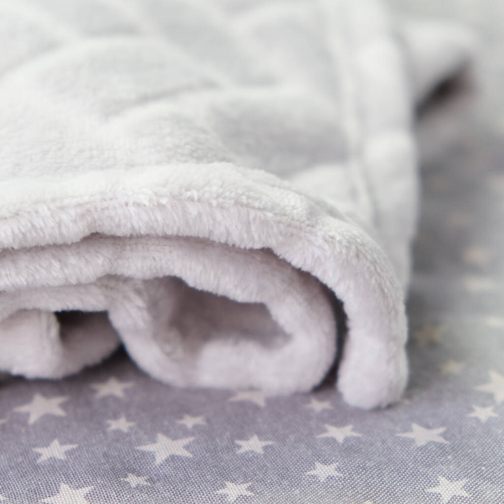 Personalised Grey Unisex Jacquard Baby Blanket By D Caro