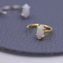Sterling Silver Minimalist Opal Marquise Huggie Hoop Threader Earrings, thumbnail 2 of 11