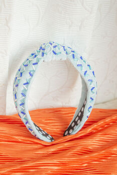 Baby Blue Sprinkle Beaded Twist Knot Headband, 5 of 5