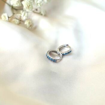 Silver Earrings With Blue Stone, Blue Earrings Dangle, Free Personalisation, 7 of 9