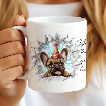 Personalised French Bulldog Birthday Break Through Dog, 8 of 8