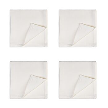 Stonewashed 100% Linen Napkin Sets Ivory Off White, 5 of 6