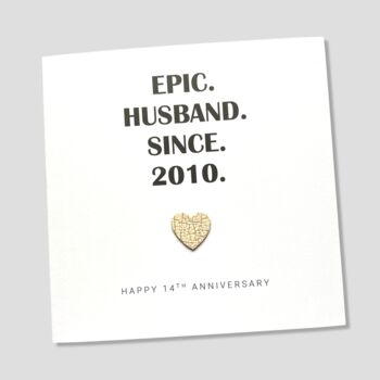 14th Wedding Anniversary Card Ivory Epic Card, 3 of 5