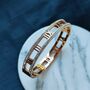 18ct Rose Gold Zircon Roman Number Cuff Bracelet, thumbnail 5 of 5