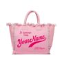 Personalised Jade Solid Colour Straw Fringe Tote Hand Bag Beach Bag, thumbnail 7 of 12