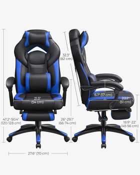 Ergonomic Racing Chair With Footrest And Lumbar Support, 10 of 12