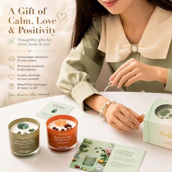 Crystal Candle And Jade Aromatherapy Bracelet Gift Set For Relaxation, Mindfulness, Self Care And Meaningful Wellness Gifting, 6 of 10